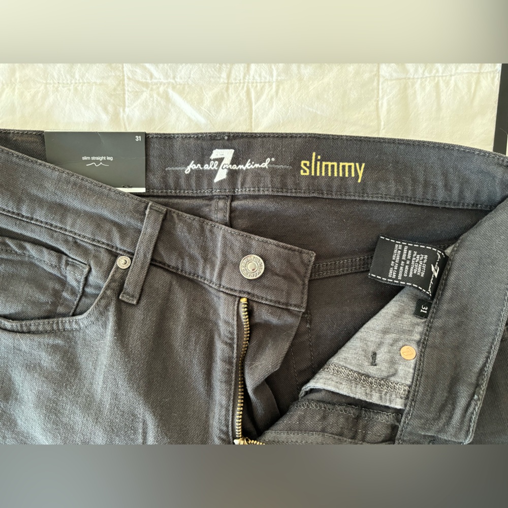 NWT 7 for all mankind, Men’s Slimmy jean, charcoal, 31 waist - Picture 4 of 12